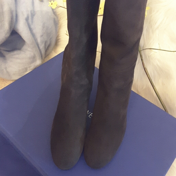 Stuart Weitzman ELOISE 75 ASPHALT SUEDE  BOOT - Picture 6 of 8
